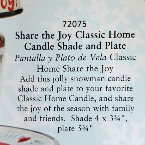 Set- Snowman Candle Shade & plate, AND small jar candle NEW - Picture 8 of 9